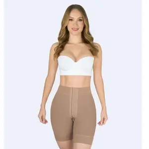 Butt Lifter Shorts with Brooches Short Breasted Body Shaper Firm Control High-Thight Shapewear For Women Eye N Hook Fat Burner