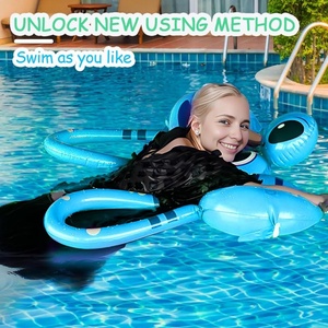 PVC Inflatable Swim Vest 115*90 CM Swim Ring <b>Pool</b> Float and Adjustable Safety Buckle with 3 Air Chambers for Swim Trainers - Product Image 5