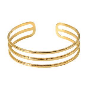 Brazalete en capas de acero inoxidable chapado en oro de 18 quilates para pulsera Europa estilo de moda <span class=keywords><strong>Simple</strong></span> joyería de mujer brazalete elegante - Product Image 6