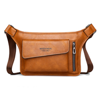 WEIXIER marque décontracté fonctionnel argent téléphone ceinture sac poitrine poche taille sacs unisexe Pack Sling cuir hanche sac