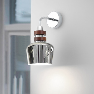 Lampe murale de style <span class=keywords><strong>punk</strong></span> vintage américain, en bois massif et fer, lumière tricolore pour chambre Wabi-Sabi - Product Image 1