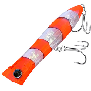 Leurre flottant artificiel Topwater Popper 16,5 cm - 79 g, leurre dur en plastique pour la pêche au bar et au brochet, vente en gros - Product Image 2