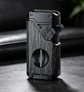Luxury <b>Cigar</b> <b>Lighter</b> and Cutter Gift Set with Blue Flame Torch - Product Image 1
