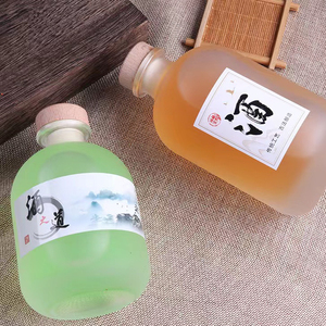 Bouteilles en verre dépoli de 16 oz pour boissons vides tequila avec couvercle pour boissons alcoolisées - Product Image 4