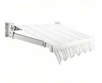 Auvent rétractable en alliage d'aluminium à double poutre - Télécommande - Pour les magasins, les restaurants, les espaces extérieurs - Protection contre les UV, imperméable, facile à utiliser