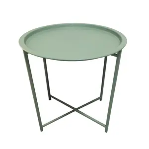 Mobilier d'extérieur design simple et populaire Table basse durable pour balcon de jardin Table pliante ronde et portable en métal pour bistro