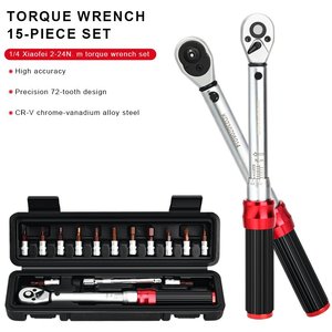 <span class=keywords><strong>Clé</strong></span> <span class=keywords><strong>dynamométrique</strong></span> préréglée RIDERACE pour vélo, ensemble de 15 pièces, 1/4 ", 2-24 Nm, acier allié CR-V, <span class=keywords><strong>clé</strong></span> Allen bidirectionnelle pour VTT et vélo de route - Product Image 2