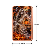 Barre de cuivre pur 999 de 1 oz, colorée sur le thème d'Halloween (Fantôme, Momie, Vampire, Citrouille), pièce de collection et souvenir en métal