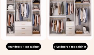 Armoire <span class=keywords><strong>sur</strong></span> <span class=keywords><strong>mesure</strong></span> Dong Ma style français en bois, portes battantes en bois massif, pour chambre à coucher, petit appartement, moderne - Product Image 6