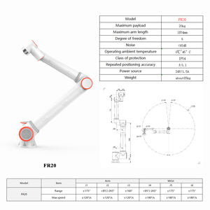 FR20 20kg 1854mmペイロードロボットアーム6軸産業用ロボットマニピュレータ溶接処理共同産業用ロボット - Product Image 3