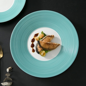 Originalità stoviglie da pranzo in ceramica ristorante di fascia alta occidentale piatto di paglia cappello s <span class=keywords><strong>Pasta</strong></span> italiana - Product Image 3