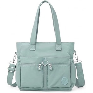 Free Sample China Large Custom polyester Totebag Shopping <b>Bag</b> Hand Made Womens Shoulder <b>Tote</b> <b>Bags</b> <b>With</b> Zipper and <b>Pockets</b> - Product Image 1