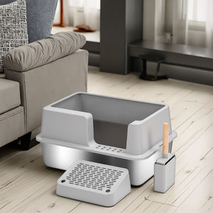 OEM <span class=keywords><strong>Cat</strong></span> Litter Box com 20L Capacidade Aço Inoxidável Semi-Fechado Bacia Removível Fácil Limpo Recurso Fornecedor Direto - Product Image 3
