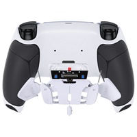 EXtremeRate Kit de remappage RISE4 V3 avec boutons arrière en caoutchouc blanc-noir pour manette PS5
