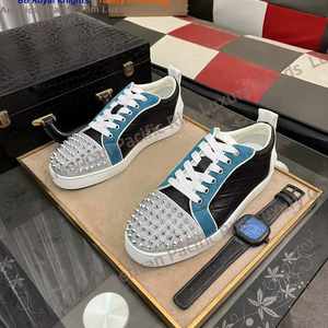 Chaussures pour hommes de la marque européenne Christians, chaussures décontractées de haute qualité en cuir véritable à semelle rouge CL, chaussures rétro à tige haute, chaussures de marche Louboutins - Product Image 1