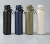 Thermos en acier inoxydable, bouteille isotherme pour eau froide et chaude (12-24 heures), 1000 ml, double paroi, anti-fuite, couvercle hermétique, poignée