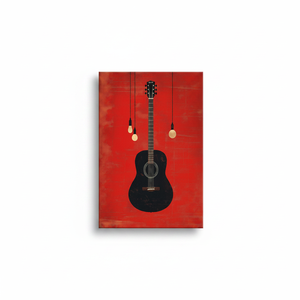 Modern Music Room Decor: Minimalist Guitar Printed Canvas Art,<b>WRAPPED</b> CANVAS - Product Image 2