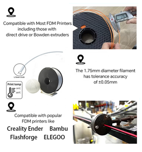 Filament PETG YASIN 1,75 mm 1 kg (2,2 lb) Précision dimensionnelle +/-0,02 mm Imprimante 3D FDM Certifié CE ROHS Température d'impression 220-240°C - Product Image 4
