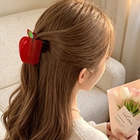 Nouvel Arrivage Pince à Cheveux Effet Pailleté Motif Chat Pomme de Dessin Animé, Accessoire pour Chignon Femme avec Logo Personnalisé