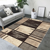 Hapton Geometrisches Streifenmuster 10mm Mittellanger Flor Wasserdichter Schalldämpfender Langlebiger Hochwertiger Teppich für Zuhause und Reisen