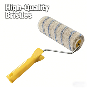 Industrial-grade 18mm Flocked <b>Paint</b> Roller Brush - Handheld Tool with Steel <b>Frame</b> for Concrete, Steel and Various Other Surfaces - Product Image 2