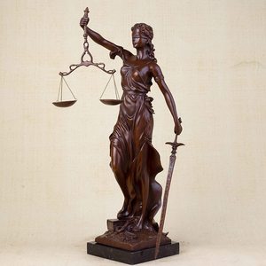 A buon mercato home decor bronzo statua in metallo la dea della signora giustizia donna greca statua color oro ufficio scultura desktop - Product Image 3