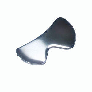 brushed Stainless Steel Guasha <b>Tool</b> Double-Edged Face Scraper <b>Massager</b> Ergonomic Design for Home Spa Muscle Relaxation - Product Image 1