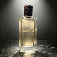 Flacon de parfum carré en verre de 100 ml avec pulvérisateur à baïonnette, imprimé sérigraphié, conteneur vide