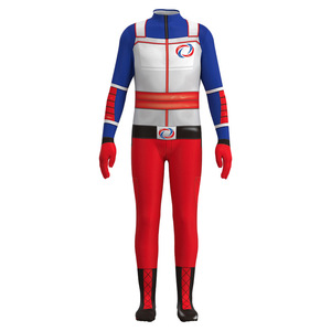 <b>Super</b> Boy Captain <b>Hero</b> Cosplay Bodysuit For Boys Red Blue White Full Body Suit With Logo Design Kids <b>Costume</b> - Product Image 1