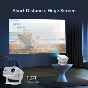 Projecteur LED intelligent L018 à ultra courte focale avec Android TV, streaming <span class=keywords><strong>Netflix</strong></span>, design portable, prise en charge 1080p, haut-parleurs intégrés - Product Image 3