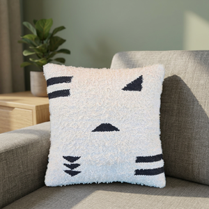 Housse de coussin carrée 50x50cm faite à la main, design vintage, coussin gonflable doux pour lit, amovible (avant et arrière), écologique, style scandinave - Product Image 3