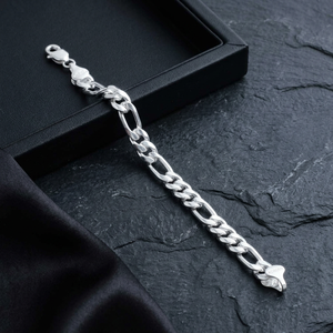 <b>Mens</b> Antique Silver Fine Charm Bracelet Vintage Designer Fashion Jewelry Stylish Adjustable Bracelet for Daily Wear Party - Product Image 4