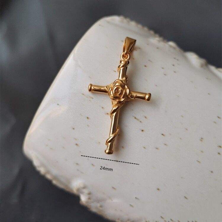 ไม้กางเขนกุหลาบ38มม