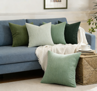 Lot de 4 housses de coussin en velours côtelé doux 18x18, style nordique, décoration bohème, peluche douce, pour canapé, salon