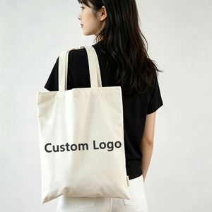 Sac fourre-tout en toile personnalisé avec logo imprimé, sac de shopping réutilisable en coton - Product Image 4