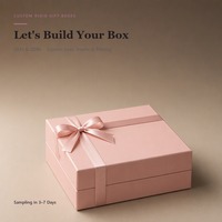 Boîte cadeau rigide personnalisée pour chocolats et desserts, avec insert rose divisé et ruban en satin, vente en gros usine, couvercle et base