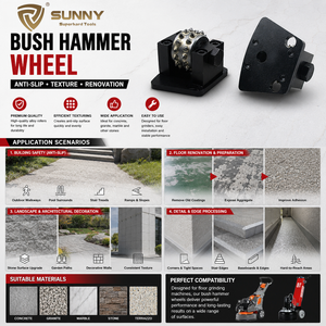 Disco Abrasivo Sunny Bush Hammer ASL per Levigatrice per Pavimenti in Calcestruzzo, Piastra per Texturizzazione Pietra Resistente per Preparazione Superfici Antiscivolo - Product Image 1