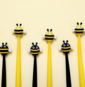 Stylo <span class=keywords><strong>gel</strong></span> en silicone en forme d'abeille mignon, largeur d'écriture de 0,5 mm, pour usage promotionnel - Product Image 2