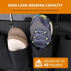 <b>Shoe</b> Pockets 6 Large Pockets Heavy Duty Hanging Bedside <b>Storage</b> Organizer With Sturdy Hooks For <b>Shoes</b> Toys Tools - Product Image 3