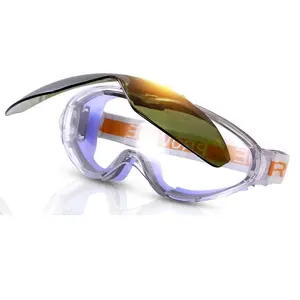新设计双镜头设计翻盖前安全眼镜多功能工作休闲二合一焊接护目镜
