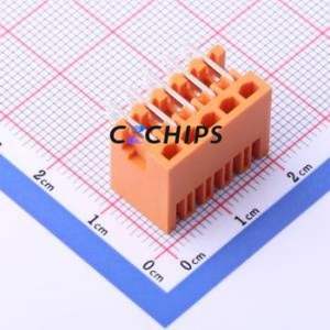 KF2EDGERC-3.5-2*5P Plug-in Terminal Block Bent Lead Through Hole,P=3.5mm Board-to-Board / Socket - Closed 2x5P 3.5mm Orange - Product Image 2