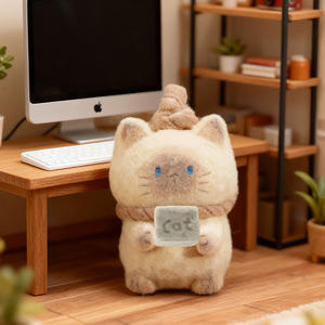 Yu Mo Craft <b>Cat</b> Figurine <b>Plush</b> Fufu Blind Box Creative Cartoon Ornament Gift for Kids and Adults - Product Image 2