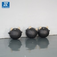 Figurine gonflable personnalisée en PVC de cochon noir de dessin animé pour promotion commerciale et décoration