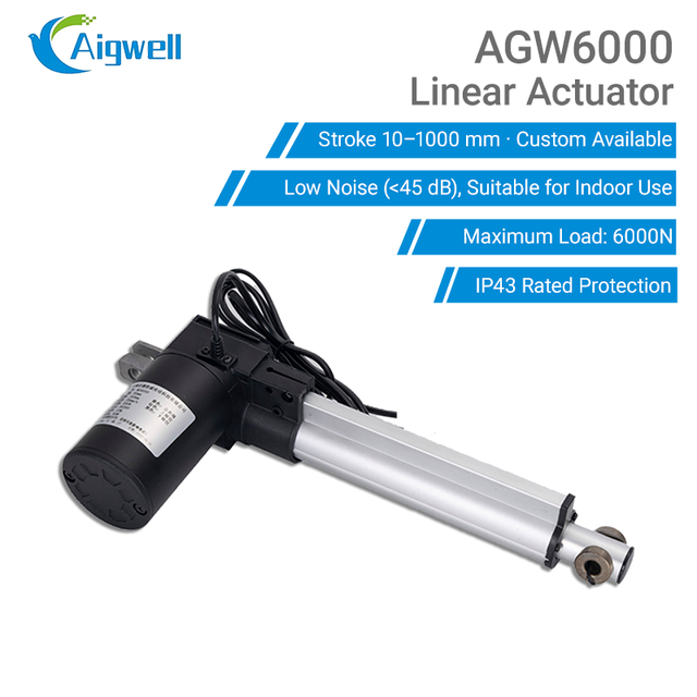 Electric Linear Actuator 6000N Permanent Magnet Push Rod 24V Adjustable Stroke with Wireless Remote Control Control Box for Fan