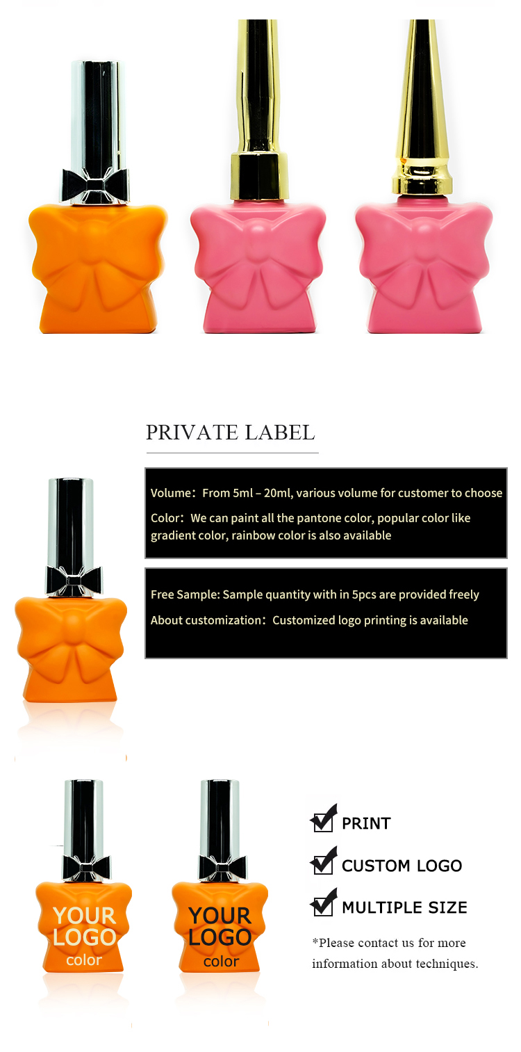 Cosmetics Glass Matte Gel Polish Bottle with Pretty Plastic Screw Cap Round