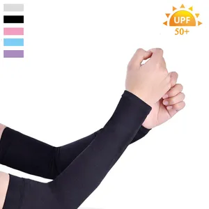 BSCI Plain Color Cycling Arm Wear Silk Fabric Over Sleeve Breathable Custom Logo Arm Sleeve