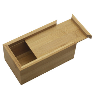 Boîte à bijoux en bambou, organisateur de rangement rectangulaire à tiroir coulissant, petite et grande taille, en bois naturel, pour bijoux et accessoires - Product Image 5