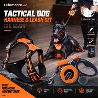 Ensemble laisse et harnais pour grands chiens, rétractable 5m, LED réfléchissant, gilet tactique anti-traction, vente en gros