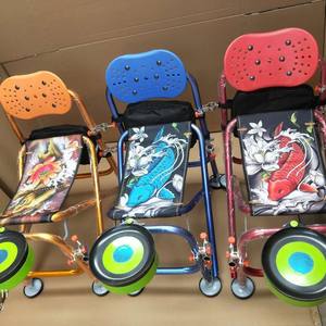 เก้าอี้ตกปลาเพนท์ไนท์ อลูมิเนียมอัลลอย พับได้ พกพาสะดวก ลายปลาคาร์ฟ มีสีแดง น้ำเงิน ทองให้เลือก - Product Image 3