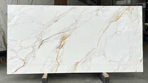 Venta al por mayor Popular Fish Belly oro pulido brillante gran tamaño baldosas de cerámica 1600*3200 <span class=keywords><strong>piedra</strong></span> sinterizada - Product Image 4